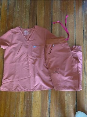 FIGS Women's V-Neck Scrub Top and Jogger Pant Set
